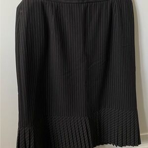 Chic Black Pinstripe A-Line Skirt